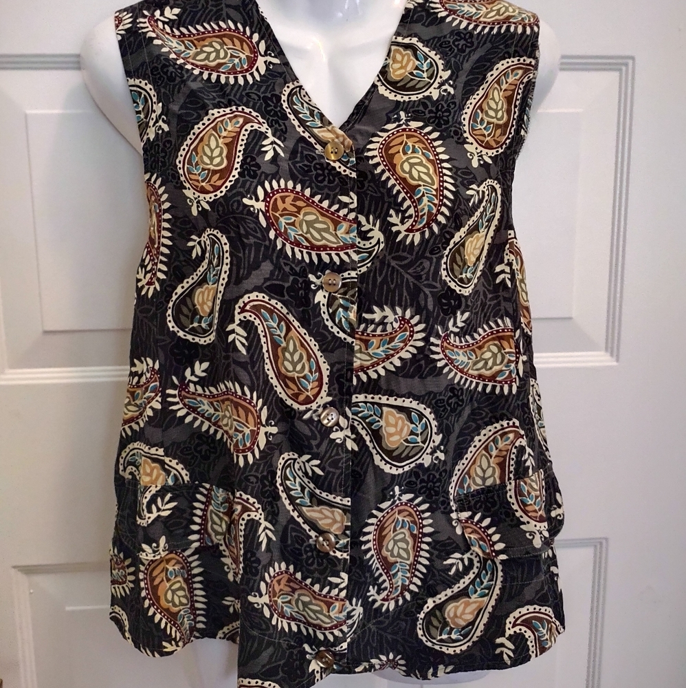 ADOLFO EXPRESSIONS 100% SILK VEST/TOP, NWT